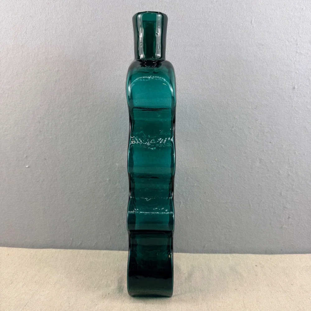 Blenko 8904 Teal Green Puzzle Vase Hank Adams 1989‎ MCM